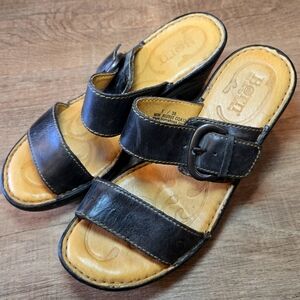 Born Tinari‎ leather slip on Heels size 7